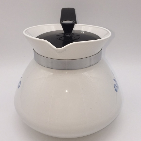Vintage Corning Ware Blue Cornflower 6 Cup Teapot White with Lid - Picture 9 of 12